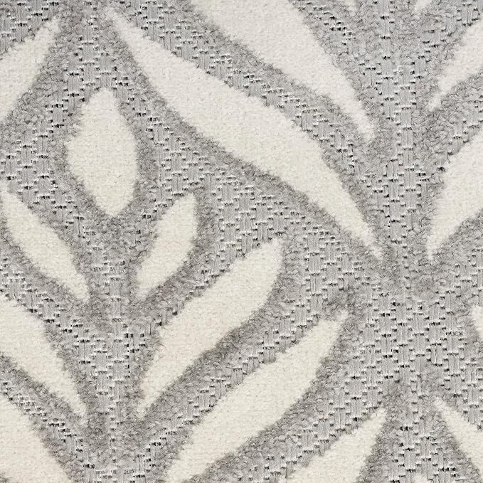 Nourison Home Aloha Grey 3'6" x 5'6" Area Rug - Easy Clean, Non Shedding, Bed Room, Living Room, Dining Room, Kitchen (4' x 6')