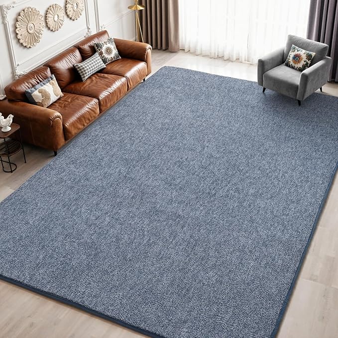 Keeko 4x6 Area Rugs for Living Room,Soft Washable Memory Foam Bedroom Rug | Indoor Throw Rug Low Pile Minimalist Non Slip Carpet for Kids Nursery Classroom Dorm Room Home Decor Blue and White