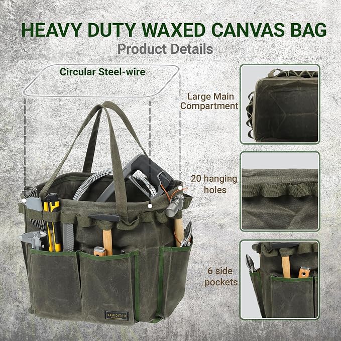 Space-saving Rectangular Car Trunk Organizer - Self-Standing Portable Organizer Collapsible Down to 3 Inches, 14" x 13" x 10" | ArmyGreen