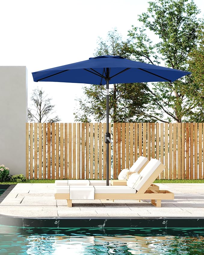 7.5 ft Outdoor Patio Umbrella, Navy Blue