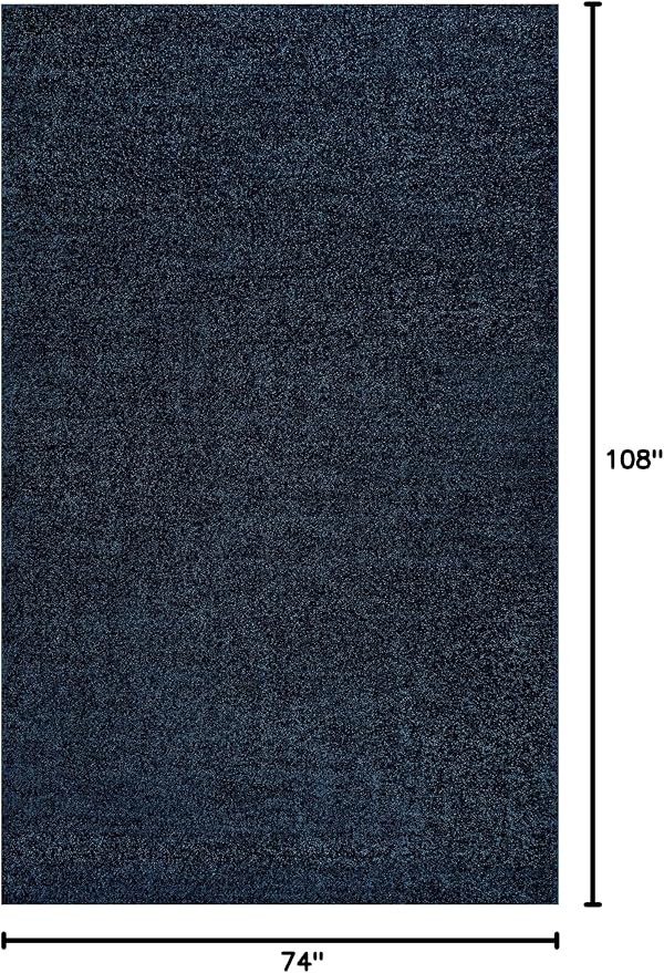 JONATHAN Y Haze Solid Low-Pile Navy Indoor Area Rug 6x9, Coastal,Bohemian,Minimalist,Classic, Easy-Cleaning for Living Room,Bedroom,Kitchen,Pet Friendly,Non-Shedding (SEU100C-6)