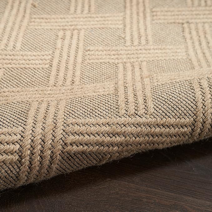 Nourison Home Washable Organic Geometric Natural 2' x 4' Area -Rug, Easy -Cleaning, Non Shedding, Bed Room, Living Room, Dining Room, Kitchen (2x4) )
