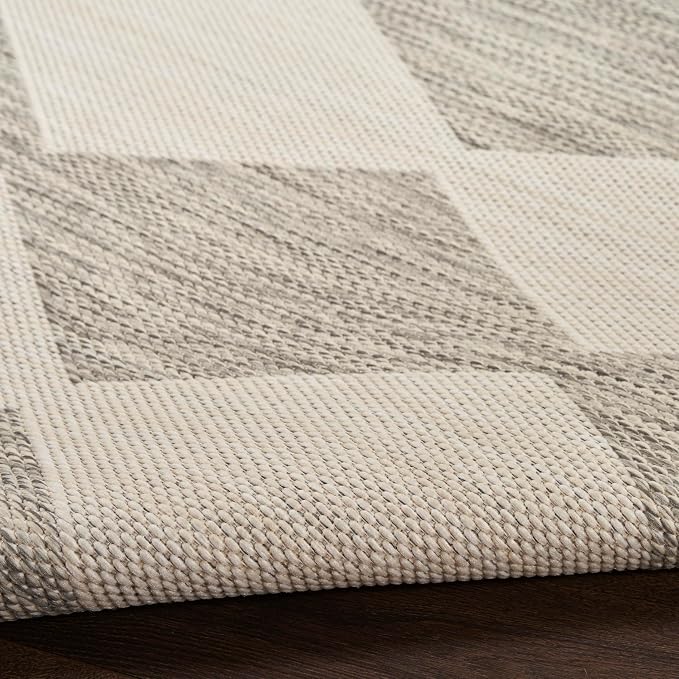 Nourison Home Positano Light Grey 9' x 12' Area Rug - Easy Clean, Non Shedding, Bed Room, Living Room, Dining Room, Kitchen (9' x 12')