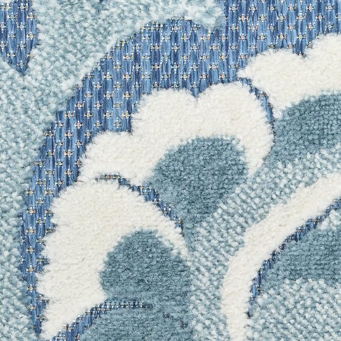 Nourison Home Aloha Blue 5'3" x 7'5" Area Rug - Easy Clean, Non Shedding, Bed Room, Living Room, Dining Room, Kitchen (5' x 8')