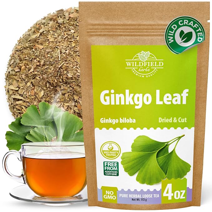 4 oz. Ginkgo Leaf Herbal Tea (Ginkgo Biloba) - 113g Loose Leaf Ginkgo Herb Té De Ginkgo