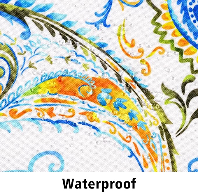 Outdoor Tablecloth with Umbrella Hole and Zipper, Rectangle Patio Table Covers for Spring/Summer, Machine Washable Outdoor Picnic Table Cloth (Paisley, 60" × 120" Rectangular)