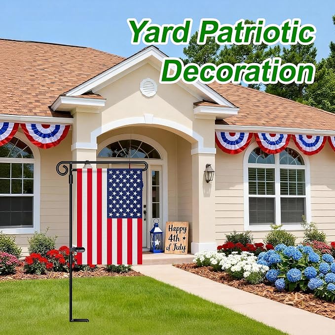 HOOSUN Garden Flag Stand Holder,Yard Flag Holder For Small Flags 12 x 18,Yard Sign Garden Flags Stake For Outside,Small Metal Garden Flag Pole For Yard With Tiger Clip