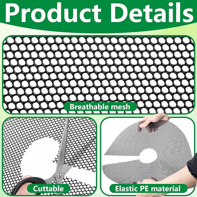 Adnee 10 Pcs 11.8 Inch Plant Pot Grids, Cuttable Plant Pot Soil Covers Protectors from Animals, Indoor Round Planter Pots Soil Guard for Outdoor Garden Plants Protection