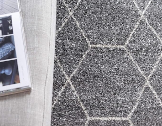 Unique Loom Trellis Frieze Collection Area Rug - Geometric (5' x 8' Oval, Light Gray/ Ivory)