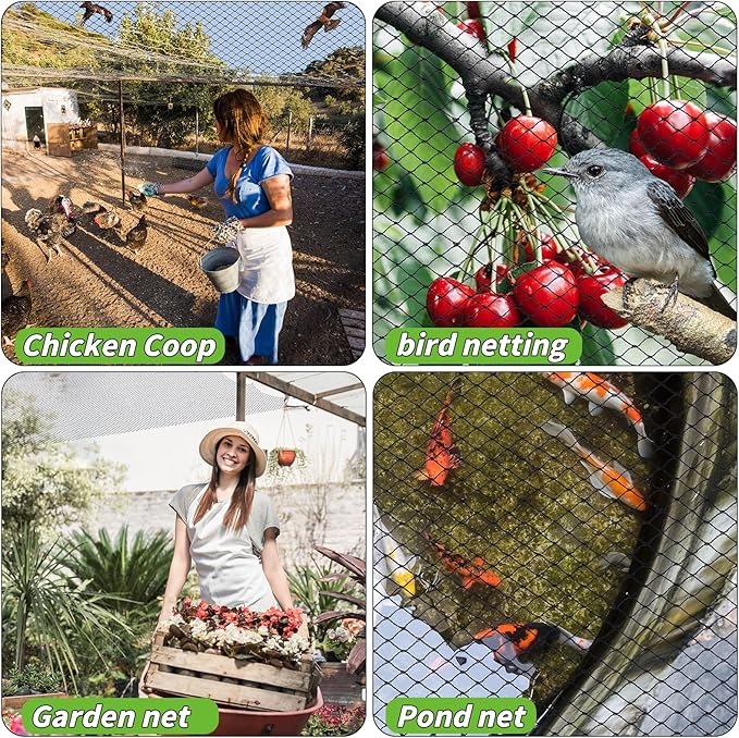 Garden Mesh Netting 20x30 FT Heavy Duty Garden Bird Net Mesh Pest Barrier Reusable Ultra Fine Deer Fence Netting Crops Row Cover Raised Bed Protect Fruits Flower Vegetables from Bird Deer Squirrel