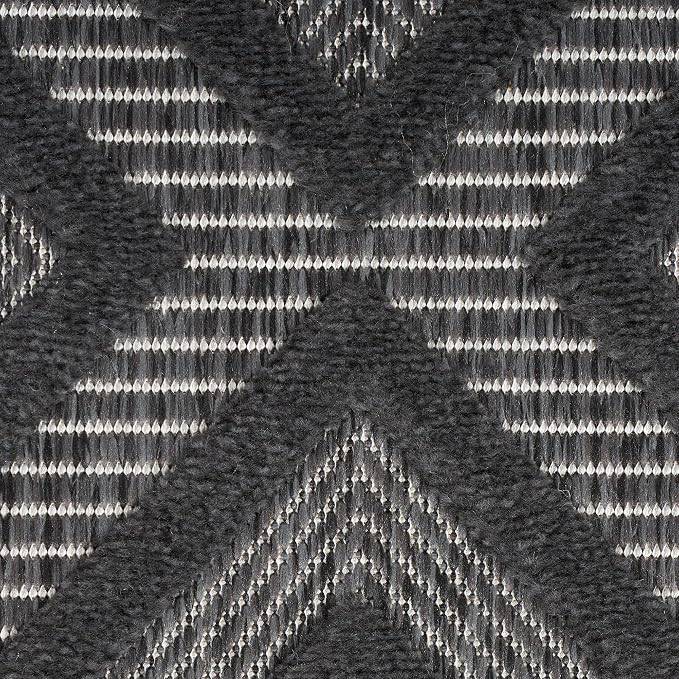 Nourison Home Versatile Charcoal Black 6' x 9' Area Rug - Easy Clean, Non Shedding, Bed Room, Living Room, Dining Room, Kitchen (6' x 9')