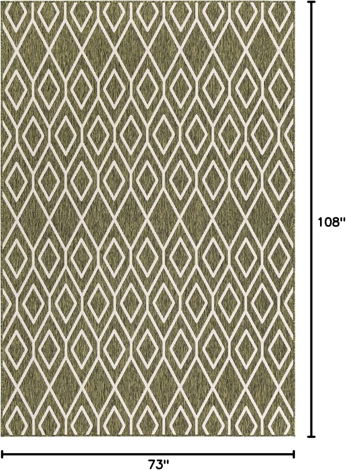Jill Zarin Outdoor Collection Area Rug - Turks and Caicos (6' x 9' Rectangle Green/Ivory)