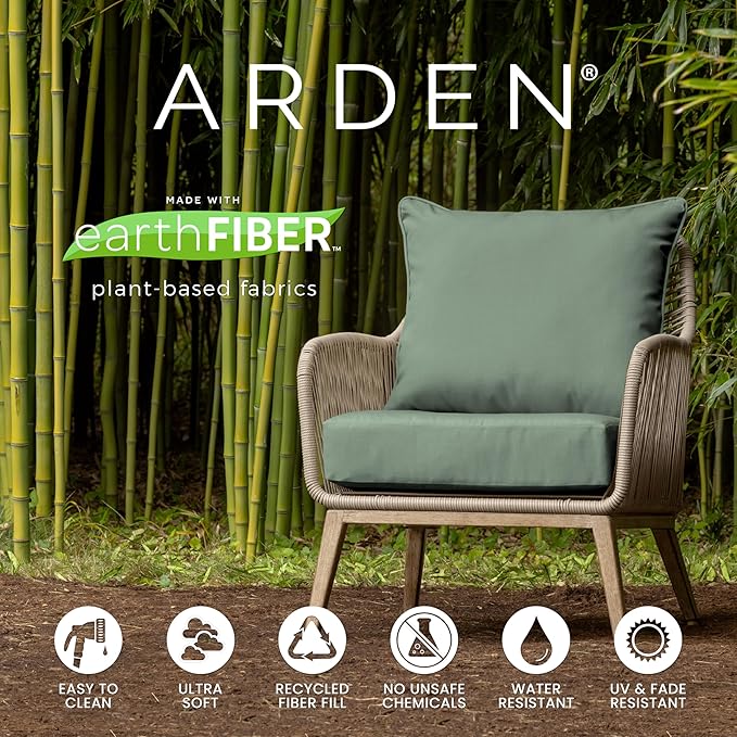 Arden earthFIBER Outdoor Dining Chair Cushion, 20 x 20, Rain-Proof, Fade Resistant, Sandbar Taupe Texture
