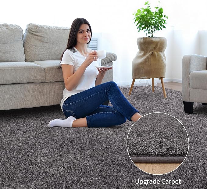 Keeko 3x5 Area Rugs for Living Room,Soft Washable Memory Foam Bedroom Rug | Indoor Throw Rug Low Pile Minimalist Non Slip Carpet for Kids Nursery Classroom Dorm Room Home Decor Dark Grey and White