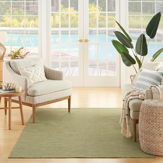 Nourison Home Positano Green 8' x 10' Area Rug - Easy Clean, Non Shedding, Bed Room, Living Room, Dining Room, Kitchen (8' x 10')