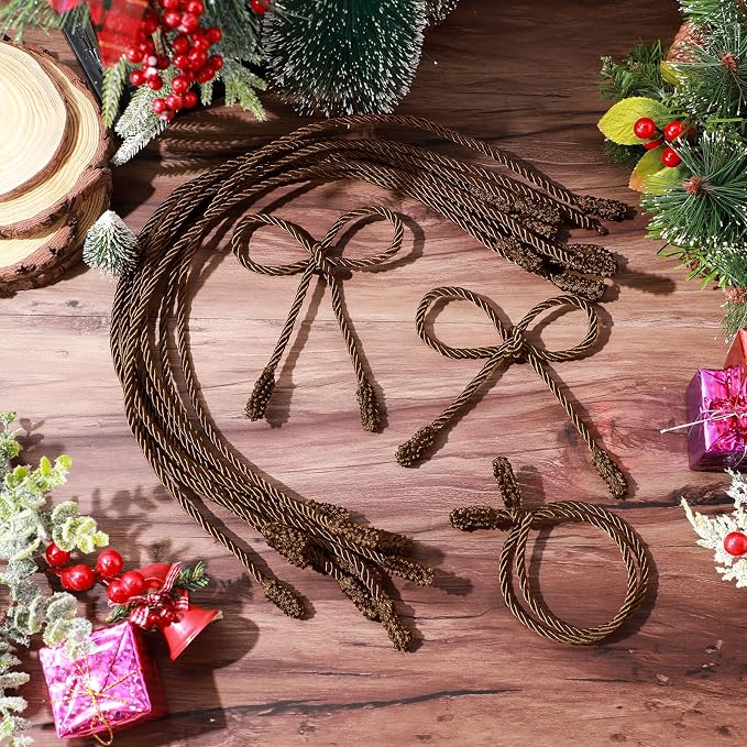 Zhengmy 20 Pcs 25 Inch Extra Long Christmas Garland Ties Christmas Decorative Twist Ties for Banister Reusable Flexible Twist for Holiday Xmas Home Decorations Craft Wrapping (Brown)
