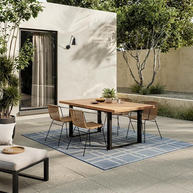 Nourison Home Horizon Indoor/Outdoor Navy 5' x 7' Area Rug - Easy Clean, Non Shedding, Bed Room, Living Room, Dining Room, Kitchen (5' x 7')