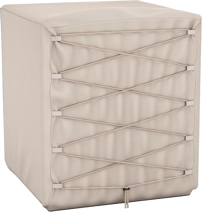 Air Conditioner Cover For Outside Units - Central AC Condenser Cover - Dual Shoelace Drawstring For Snug Fit