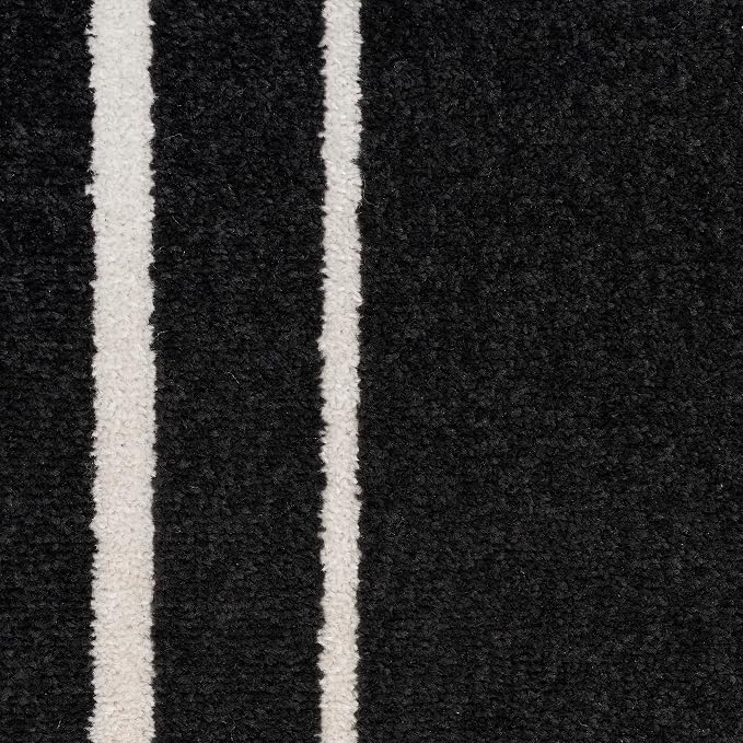 Nourison Home Nourison Essentials Black Ivory 7' x 10' Area Rug - Easy Clean, Non Shedding, Bed Room, Living Room, Dining Room, Kitchen (7' x 10')