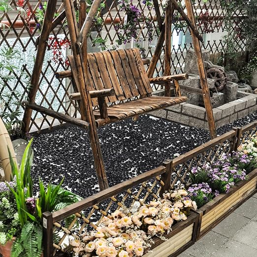 5 lbs Black Rocks for Planters, 1"-2" Decorative Rocks for Potted Plants, Polished Garden Stones for Outdoor Landscaping, Walkways, Yard, River Rocks for Flower Pots, Vase