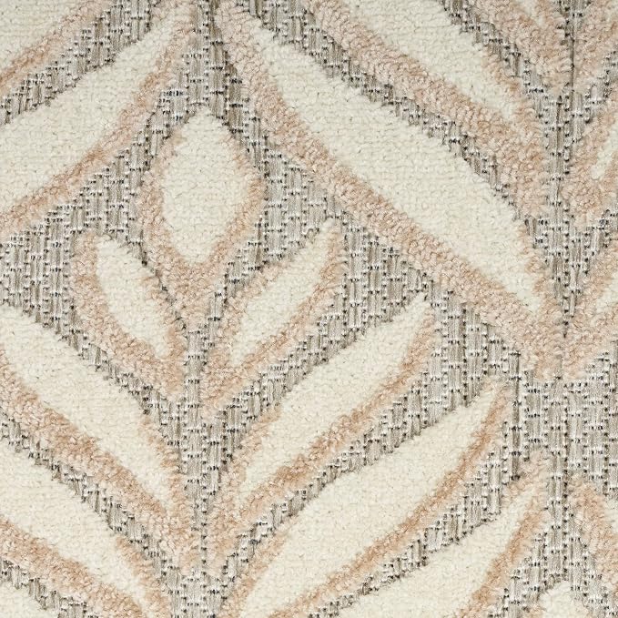 Nourison Home Aloha Ivory Grey 3'6" x 5'6" Area Rug - Easy Clean, Non Shedding, Bed Room, Living Room, Dining Room, Kitchen (4' x 6')