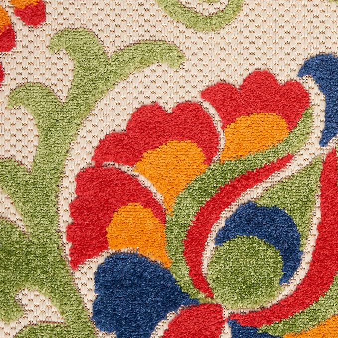 Nourison Home Aloha Multicolor 7' x 10' Area Rug - Easy Clean, Non Shedding, Bed Room, Living Room, Dining Room, Kitchen (7' x 10')
