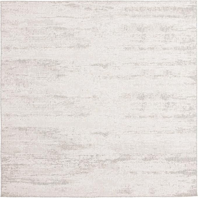 Unique Loom Outdoor Modern Collection Area Rug - Cartago (10' Square, Gray/ Ivory)