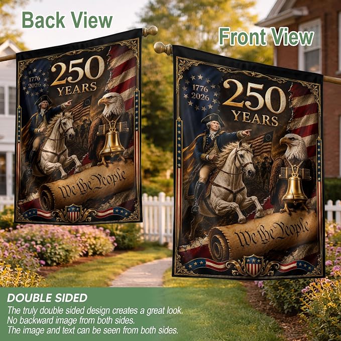 250 Years Of Freedom Flag, American Flag With Eagle, We The People Banner, Garden Flags For Outside, Two-sided Print, 250th Anniversary Patriotic Design, 250th Anniversary Usa Commemorative Flags 2 (30x40 Inch)