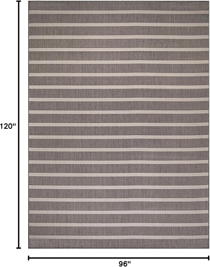 Nourison Home Positano Charcoal Ivory 8' x 10' Area Rug - Easy Clean, Non Shedding, Bed Room, Living Room, Dining Room, Kitchen (8' x 10')
