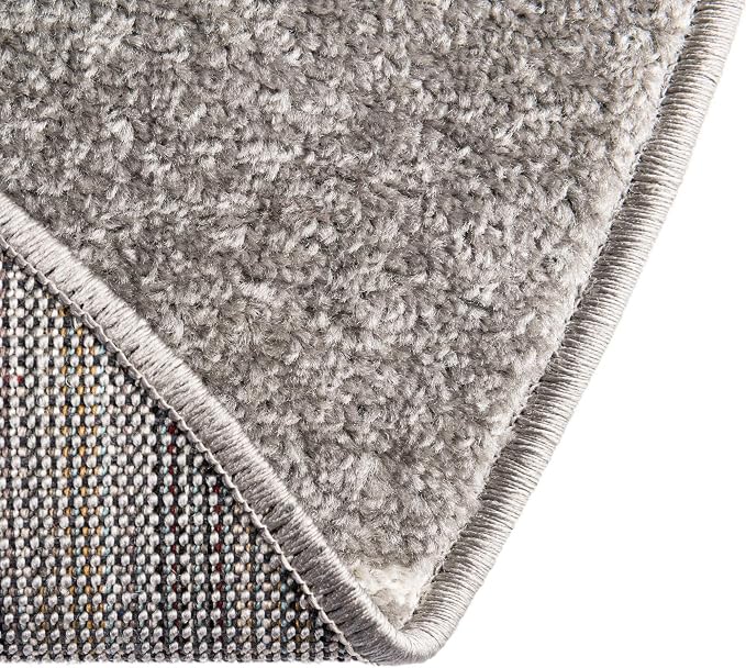 Unique Loom Trellis Frieze Collection Area Rug - Geometric (3' Round, Light Gray/ Ivory)