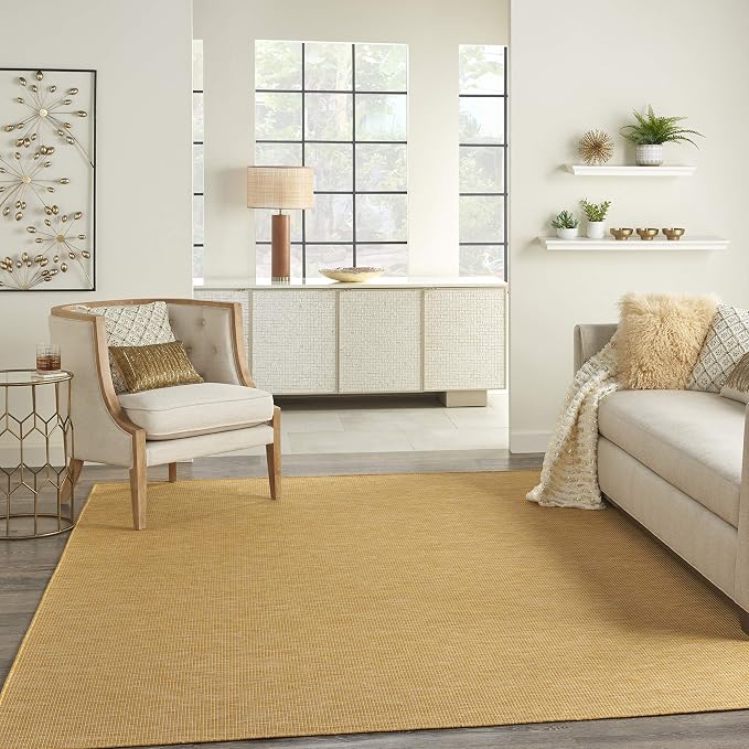 Nourison Home Positano Yellow 8' x 10' Area Rug - Easy Clean, Non Shedding, Bed Room, Living Room, Dining Room, Kitchen (8' x 10')