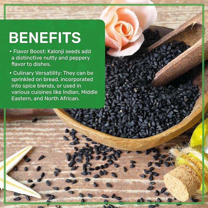 Organic Kalonji Seeds 1.5 LB - Whole Black Seed, Nigella Sativa, Black Cumin - from Jiva Organics