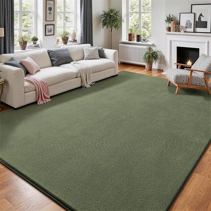 Vasofe 8x10 Large Rugs for Living Room Bedroom, Washable Classroom Carpet | Indoor Thickened Memory Foam Non-Slip Carpets for Kids Boys Girls Playroom Dining Room Home Decor, Sage Green