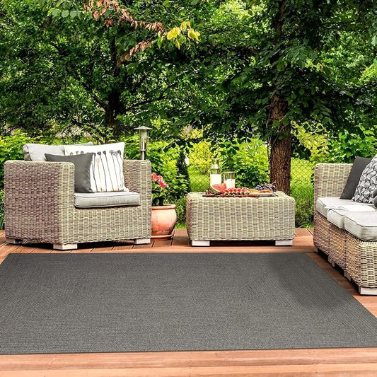 Superior Indoor/ Outdoor Large Area Rug, Reversible Braided Home Floor Decor for Living Room, Kitchen, Entryway, Patio, Front Porch, Deck, Modern, Boho, Farmhouse Style, 4' x 6', Canvas