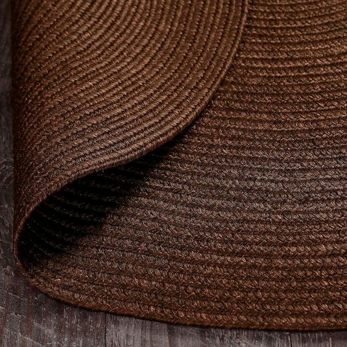 Superior Indoor/Outdoor Area Rug, Reversible Braided Floor Decor for Living Room, Kitchen, Patio, Front Porch, Modern Boho Farmhouse Rugs, Hardwood, Bedroom Accessories, 4' x 6', Cocoa