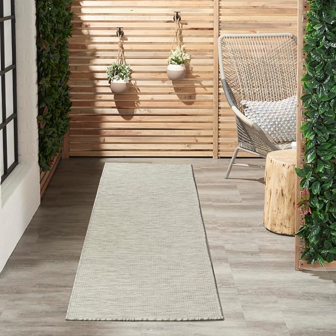 Nourison Home Positano Light Grey 2' x 6' Area Rug - Easy Clean, Non Shedding, Bed Room, Living Room, Dining Room, Kitchen (6' Runner)