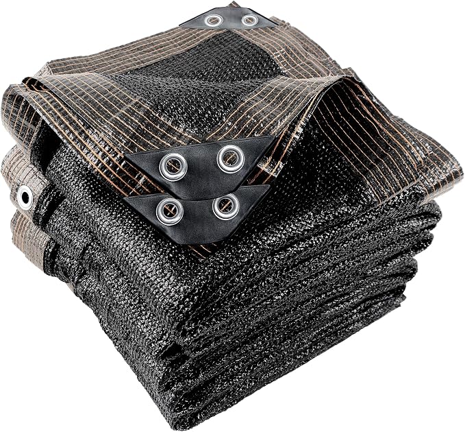 70% 20 X 48 FT Black Shade Cloth, Outdoor Sunblock Shade Cloth with Grommets, Durable Sun Shade Netting Shading Antifreezing for Patio, Garden, Plants Cover, Greenhouse, Barns, Dog Kennel