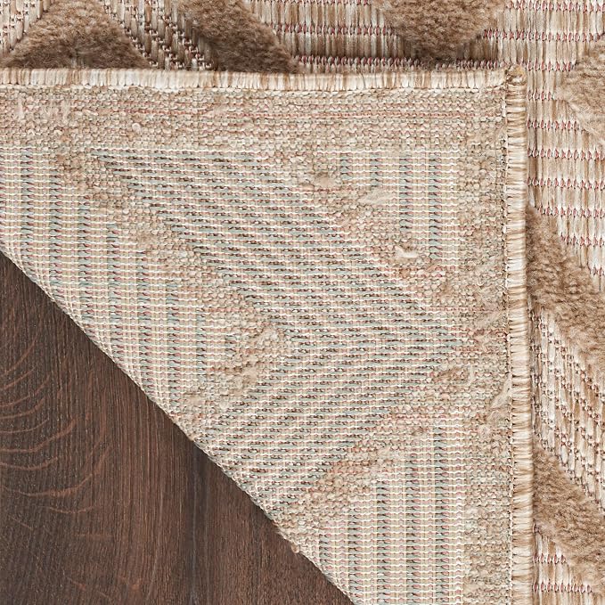 Nourison Home Versatile Natural Beige 6' x 9' Area Rug - Easy Clean, Non Shedding, Bed Room, Living Room, Dining Room, Kitchen (6' x 9')