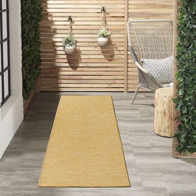 Nourison Home Positano Yellow 2'2" x 8' Area Rug - Easy Clean, Non Shedding, Bed Room, Living Room, Dining Room, Kitchen (8' Runner)