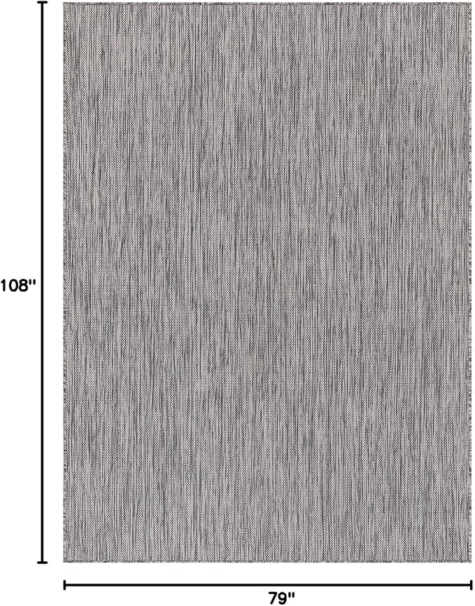 CAMILSON Outdoor Rug 6x9 Modern Area Rugs for Indoor and Outdoor Patios and Porches - Waterproof, Washable, Non-Shedding, Easy-to-Clean Outside Carpet (6 x 9, Solid - Silver Gray)