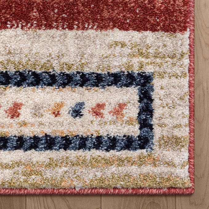 Well Woven Dustin Crimson Southwestern Medallion 5'3" x 7'3" Area Rug