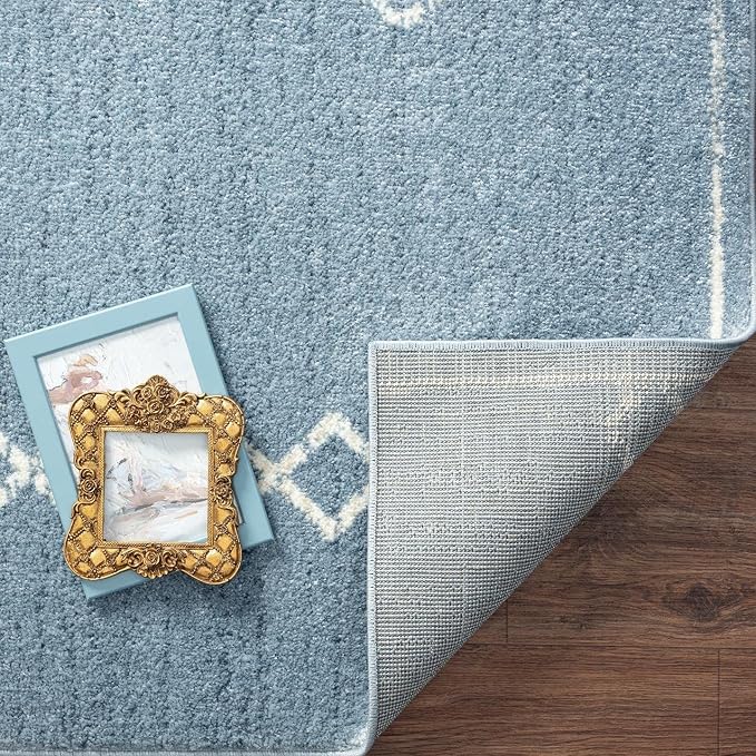 LUXE WEAVERS Daphnes Blue 5x7 Boho Moroccan Geometric Area Rug 2735