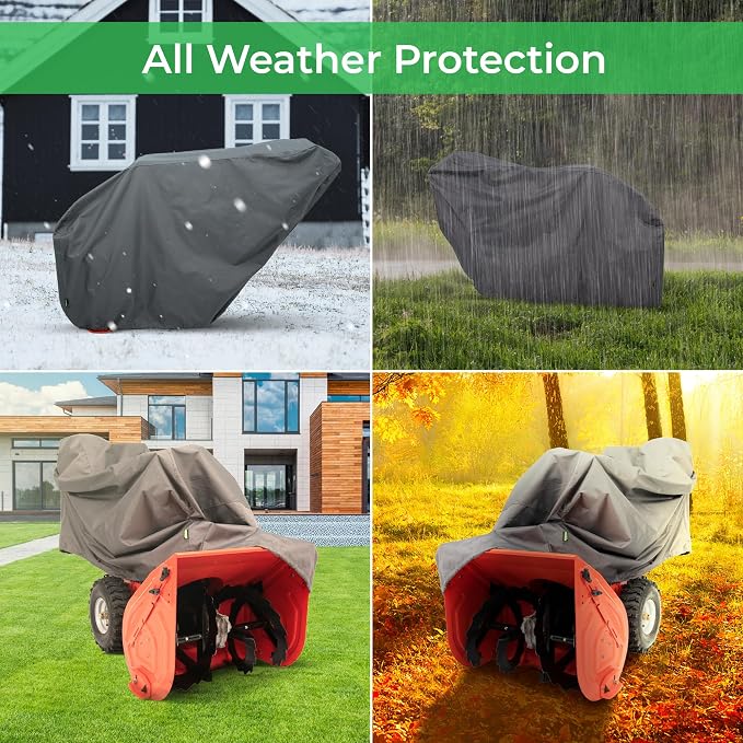 Snow Blower Cover Heavy Duty 600D Waterproof Outdoor Snow Thrower Cover, Universal Fit for Two Stage (60" x 33" x 45") – Fade Resistant, UV Protection, Secure Windproof Buckle
