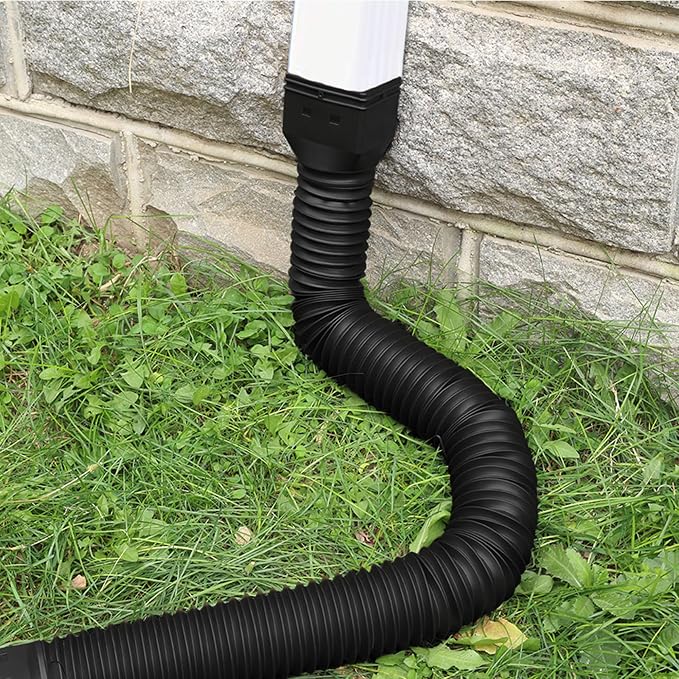 3 Pack Rain Gutter Downspout Extensions Flexible,Downspout Diverter Extendable From 21" To 58". Downspout Extender Is Suitable For Most Drain Pipe (Black)