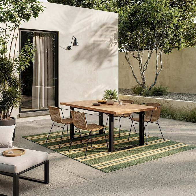 Nourison Home Horizon Indoor/Outdoor Green 6' x 9' Area Rug - Easy Clean, Non Shedding, Bed Room, Living Room, Dining Room, Kitchen (6' x 9')