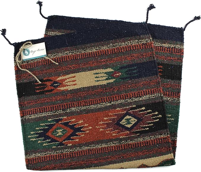 Boho Southwest Area Rug-Diamond Dust- 40"x20" Rust/Multi-Stripes | Made with Cotton, Traditional Craftsmanship, Rustic Charm for Warm Ambiance, Home Accent for Living Room Bedroom And Kitchen