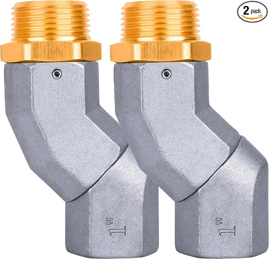 2PCS 1 Inch NPT Fuel Hose Swivel - Multi Plane 360° Rotating Connector for Water, Diesel, Gasoline, Kerosene Transfer Pumps, Tanks, Nozzles