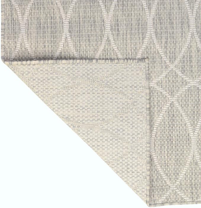 Unique Loom Outdoor Trellis Collection Area Rug - Gitter (7' 10" x 11' Rectangle, Light Gray/ Ivory)