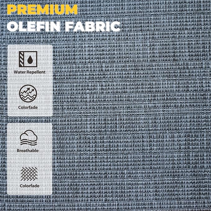 Deep Seat Patio Cushions Set 24 x 22 Inch,Olefin Fabric Outdoor Seat Cushion,Patio Furniture Cushions with Removable Cover,Rain-Proof and Fade Resistant Deep Seat Bottom & Back Cushion,1set