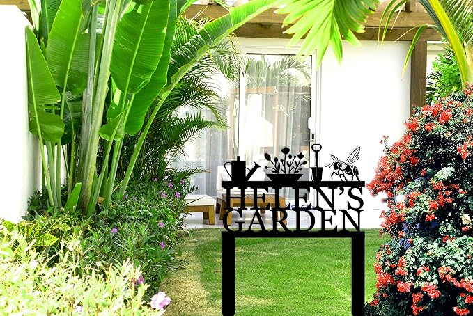 Personalized Garden Signs with Stake, Custom Garde Outdoors, Customized Garden Sign with Stake(18 inch H- 36 inch H)